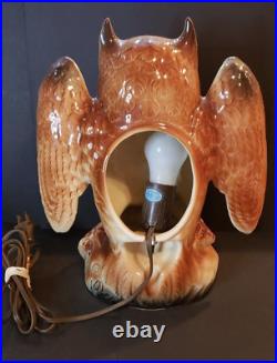 Vintage Mid Century Modern Howard Kron Ceramic Owl TV Lamp Retro Nostalgic Decor