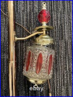 Vintage Mid Century Modern MCM Pole Lamp Retro Atomic Era Glass Shades