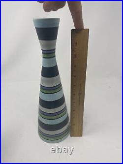 Vintage Mid Century Modern Mancioli Striped Vases Pair