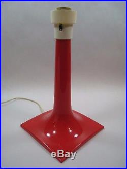 Vintage Mid-Century Modern Plastic Mushroom or Dome Lamp with Ribbed Shade Retro