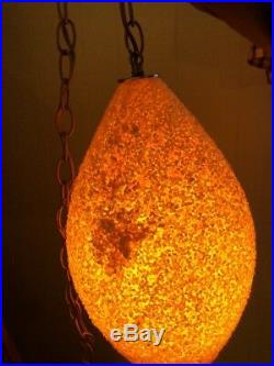 Vintage Mid-Century Modern Popcorn Swag Light/Lamp Fixture Retro Plastic Lucite