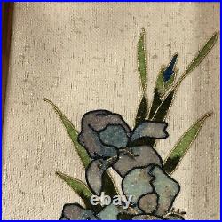 Vintage Mid Century Modern Retro Pebble Gravel flower vase blue Wall Hanging