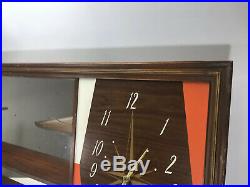 Vintage Mid Century Modern Turner Wall Accessory Shadowbox Mirror Clock Retro