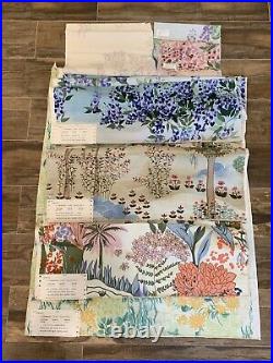 Vintage Mid Century Modern WEST GERMAN 70s Retro Fabric Scraps Lot Flower Floral