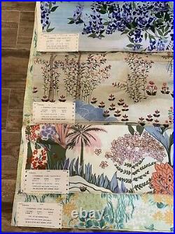 Vintage Mid Century Modern WEST GERMAN 70s Retro Fabric Scraps Lot Flower Floral