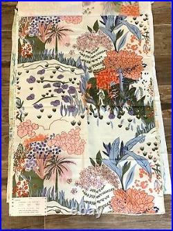 Vintage Mid Century Modern WEST GERMAN 70s Retro Fabric Scraps Lot Flower Floral