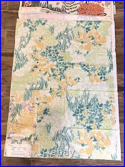 Vintage Mid Century Modern WEST GERMAN 70s Retro Fabric Scraps Lot Flower Floral