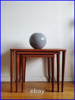 Vintage Mid Century Modernist Teak Nesting Tables x3 Bramin Denmark