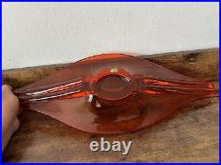 Vintage Mid Century Orande Bowl Centerpice, Amber Grapes (a3)