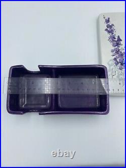 Vintage Mid Century Purple Floral Bagni Pottery Cigarette Box Italy Raymor
