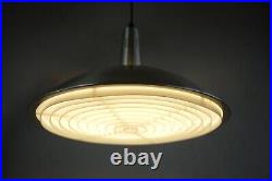 Vintage Mid Century Retro Aluminium Diffuser Ceiling Lamp Light Pendent 70s