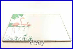 Vintage Mid Century Retro Flamingo Wood Frame Wall Mirror