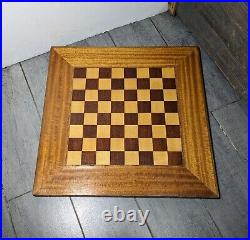Vintage Mid Century Retro Wood Chess Board