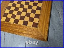 Vintage Mid Century Retro Wood Chess Board