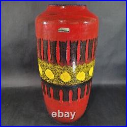 Vintage Mid Century Scheurich West German Retro Floor Vase 17.5 tall 517-45