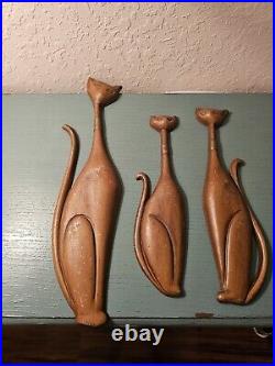 Vintage Mid Century Sexton Siamese Cats-Set Of Three/Wall Hangings