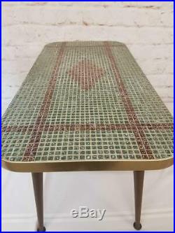 Vintage Mid Century Square Tile Mosaic Table Retro Modern Atomic Era