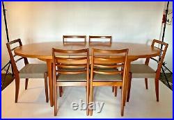 Vintage Mid Century Swedish / Danish Teak Dining Table & 6 Retro Chairs Delivery