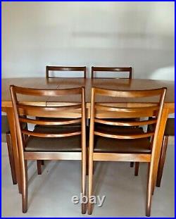 Vintage Mid Century Swedish / Danish Teak Dining Table & 6 Retro Chairs Delivery