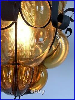 Vintage Murano Hand Blown Glass Swag Lamp MID Century Chandelier Light Fixture