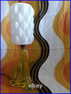 Vintage Murano Mid Century Glass Lamp Original 1960s/70s Plastic Shade Retro MCM