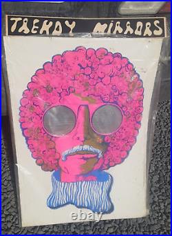 Vintage NOS 1960 Psychedelic Woodstock Pop Art Die-cut Advertising Hippie Poster