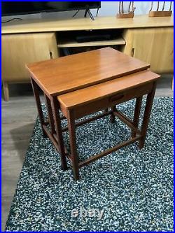 Vintage Nest Of Two Tables Retro Mid Century Teak 1950s 1960s