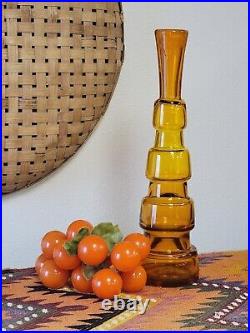 Vintage Opaque ORANGE Lucite/Acrylic GRAPES CLUSTER on Branch + Leaves Mid-MOD