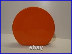 Vintage Orange Ceramic Pillow Vase Italy MID Century Solifore Retro Marked