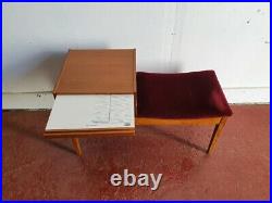 Vintage Original Chippy Mid Century Teak Telephone Table Seat