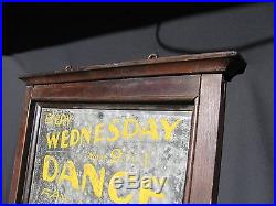 Vintage Painted Tin Wooden Framed Dance Swing Band Sign