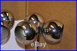Vintage Pair of Mid Century Modern MCM 3 Orb Chrome Eyeball Table Lamps Retro