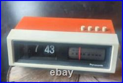 Vintage Panasonic RC-1122 Flip Clock Alarm AM Radio Orange MCM Mid Century Retro