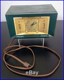 Vintage Philco Blue Tube Clock Radio Model C724 Works Retro Decor Mid Century