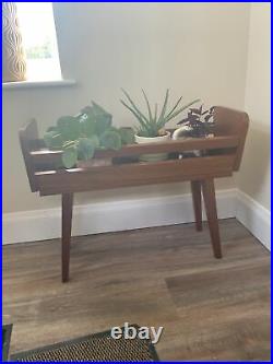 Vintage Plant Stand Wooden Mid Century 1950s Tapered Legs