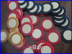 Vintage Poker Chip Caddy w 302 Plain Circle Wheel Bakelite Poker Chips