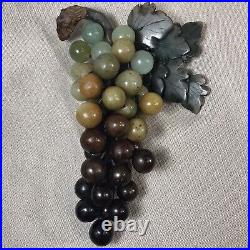 Vintage Polished Stone Cluster MCM Retro Variegated Multi-color Round Grapes