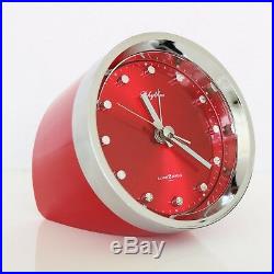 Vintage RHYTHM Alarm Clock Mantel 51116 RED! RETRO Mid Century! Collectors Item