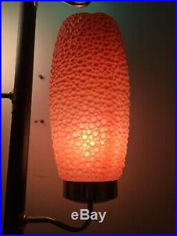 Vintage ReTrO TENSION POLE LAMP mid century modern light FuNkY BEEHIVE Bubble