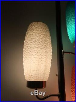 Vintage ReTrO TENSION POLE LAMP mid century modern light FuNkY BEEHIVE Bubble
