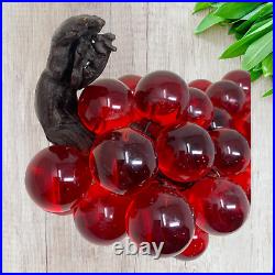 Vintage Red Lucite Acrylic Grapes Mid Century MCM 14 Retro 1960s Grape Cluster