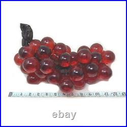 Vintage Red Lucite Acrylic Grapes Mid Century MCM 14 Retro 1960s Grape Cluster