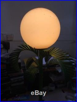 Vintage Retro 1960s/70s Palm Tree Lamp Globe Light Mid Century Metal Leaf Stand