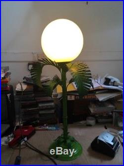 Vintage Retro 1960s/70s Palm Tree Lamp Globe Light Mid Century Metal Leaf Stand