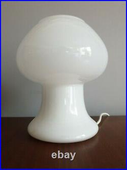 Vintage Retro 60s 70s Mid Century Prova White Glass Table Lamp Light