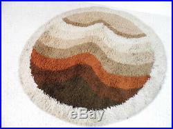 Vintage Retro Abstract DESSO Shag pile Floor Rug Carpet 60s 70s Op Art design