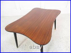 Vintage Retro Abstract form table Mahogany tapering legs 50s 60s Midcentury