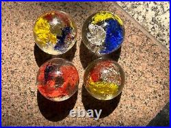 Vintage Retro Beautiful Design MID Century Clear Glass Paper Weight 4 Piece Lot