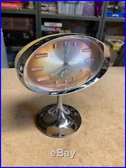 Vintage Retro Coral Sputnik Space age Clock Japan 1960s Rare Mid Century