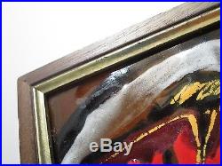Vintage Retro Fish Enamel On Copper Painting Modernism MID Century Expressionist